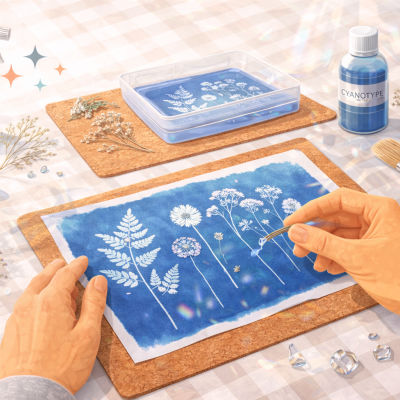 Atelier Créatif Vaux le penil, Facettes atelier créatif, Facettes atelier, atelier cyanotype vaux le penil, atelier cyanotype facettes